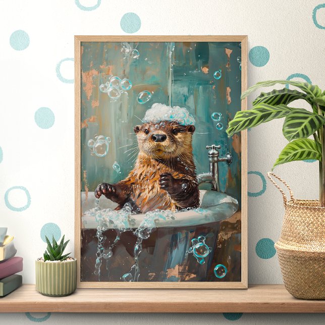 Cute Otter in Bubble Bath Poster (Von Creator hochgeladen)
