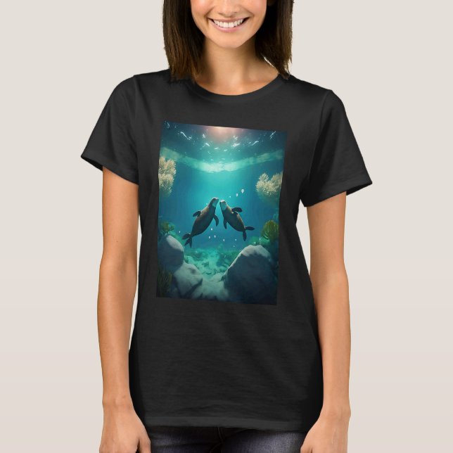 Cute Otter  Sweet Sea Otter Couple  1 T-Shirt (Vorderseite)