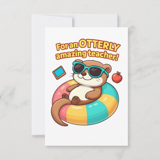 Cute Otter Teacher Appreciation Card Dankeskarte (Vorderseite)