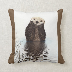 Cute Otter Wildlife Image Kissen