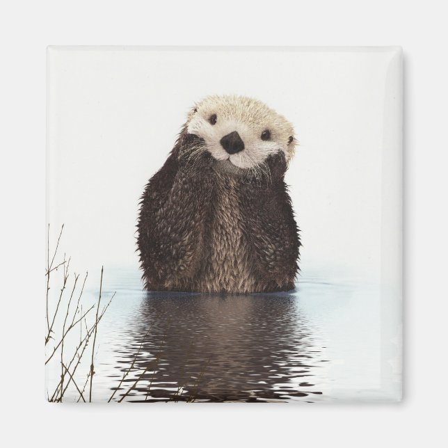 Cute Otter Wildlife Image Magnet (Vorne)