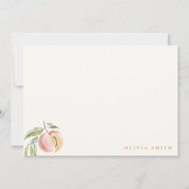 Cute Our Little Sweet Peach Watercolor Birthday Mitteilungskarte (Vorderseite)
