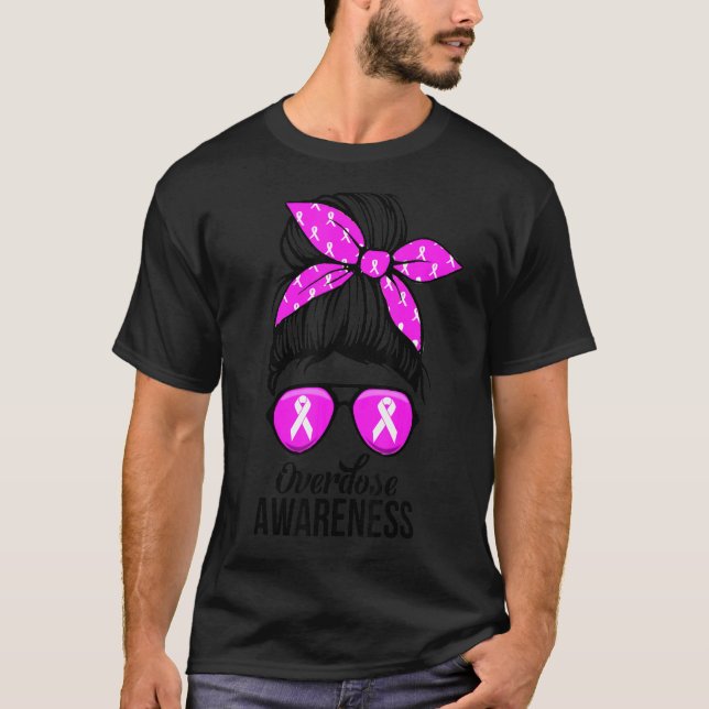 Cute Overdose awareness messybun  for women T-Shirt (Vorderseite)