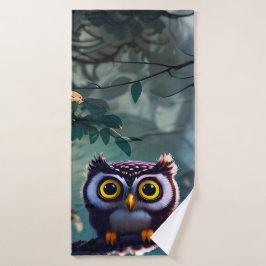 Cute Owl Badhandtuch Set