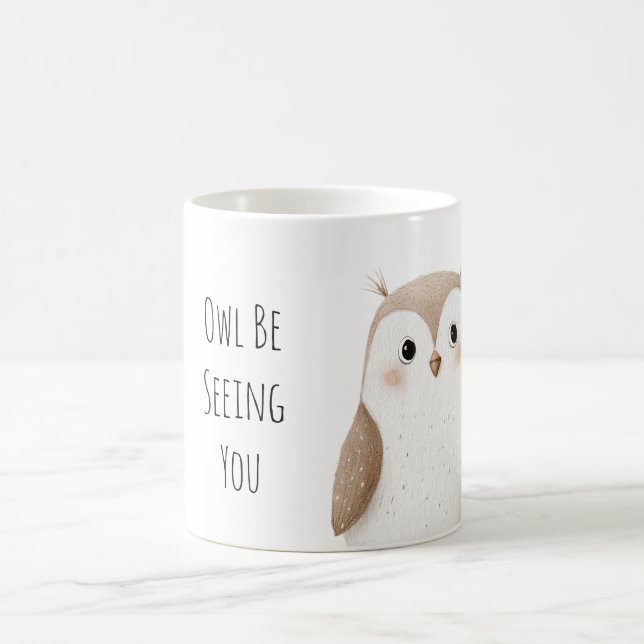 Cute Owl Be Seeing You  Kaffeetasse (Mittel)