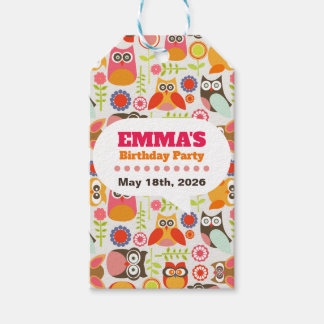 Cute Owl Birthday Invitation Hoot Hooray Birthday Geschenkanhänger