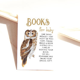 Cute Owl Book Request Baby Shower Begleitkarte