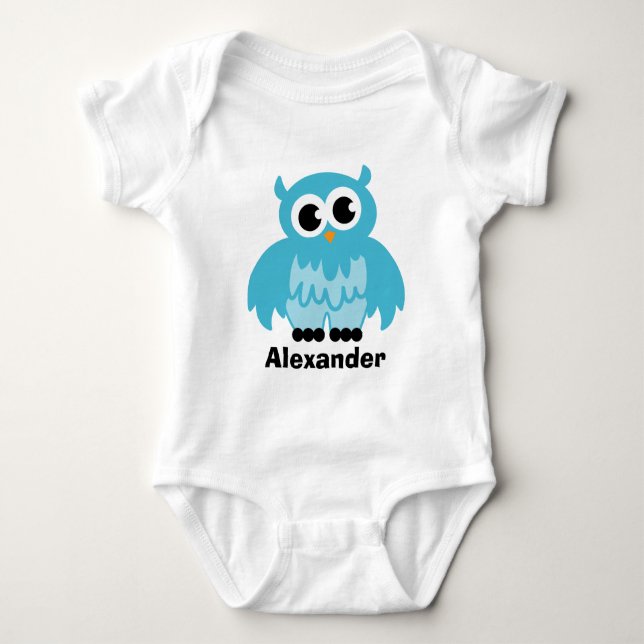 Cute owl cartoon baby clothing for boy strampler (Vorderseite)