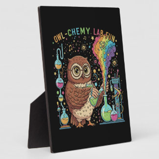  Cute Owl-chemy Lab Fun | Nerdy Scientist Chemist Fotoplatte
