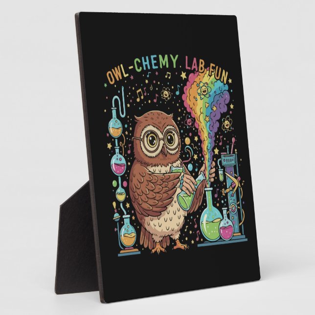  Cute Owl-chemy Lab Fun | Nerdy Scientist Chemist Fotoplatte (Seite)
