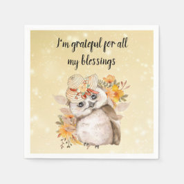 Cute owl Farmhouse romantic wallpaper Serviette