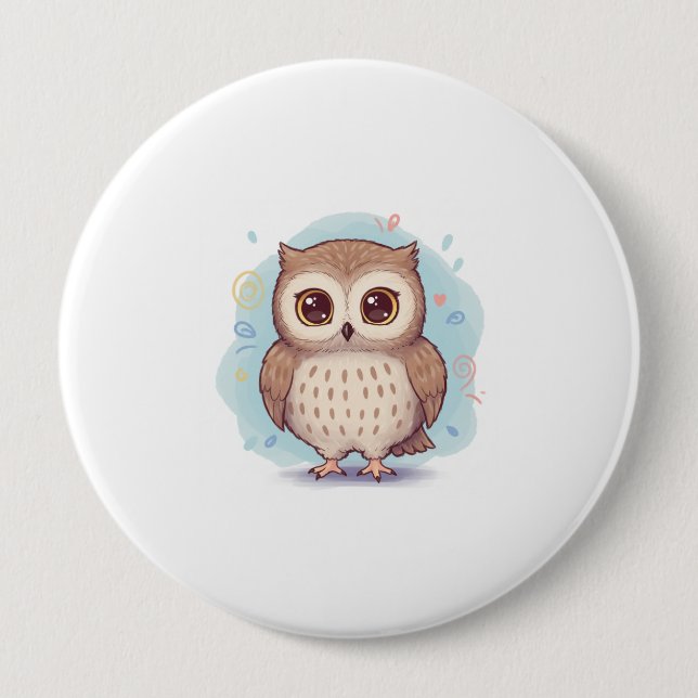 Cute owl illustration button (Vorderseite)