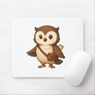 Cute Owl Illustration – Okojo and Friends Illust Mousepad