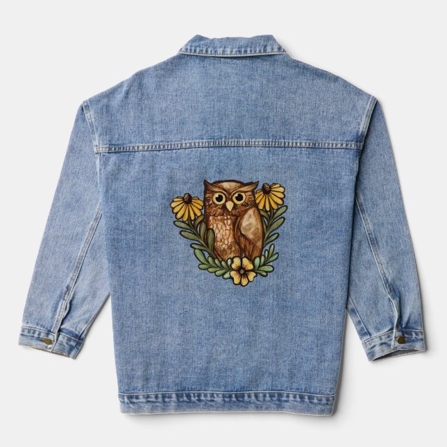 Cute Owl Jeansjacke (Rückseite)