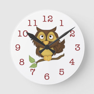 Cute Owl Kid's Wall-Clock Runde Wanduhr