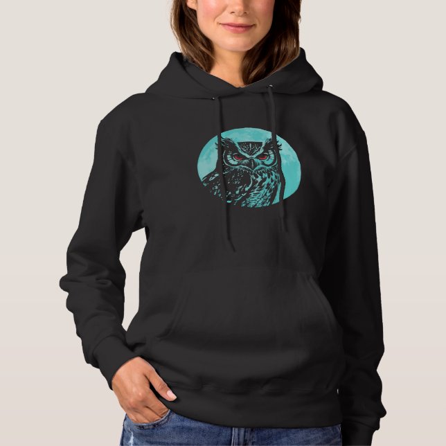 Cute Owl Moon Nature Wildlife Forest Animals Hoodie (Vorderseite)