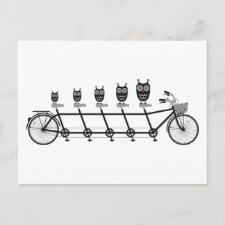 Cute owl on Tandem Postkarte