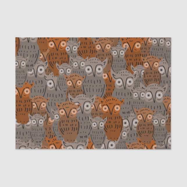 Cute Owl Tissue Paper Seidenpapier (Vorderseite)