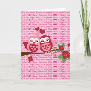 Cute Owls in Love Happy Valentine's Day Gifts Feiertagskarte