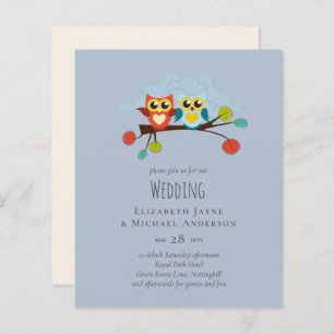 Cute OWLS Themed Wedding Blue Orange