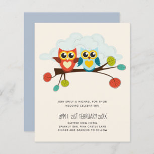 Cute OWLS Themed Wedding Blue Orange