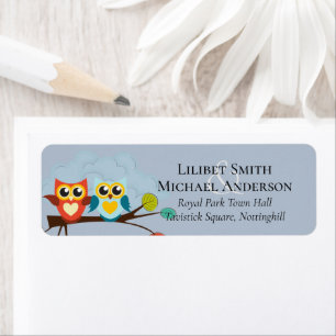 Cute OWLS Themed Wedding Blue Orange