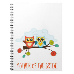 Cute OWLS Themed Wedding Blue Orange Notizblock