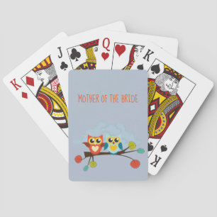 Cute OWLS Themed Wedding Blue Orange Spielkarten