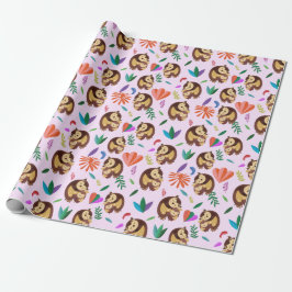 Cute Owls Valentine's Day Wrapping Paper Geschenkpapier