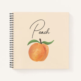 Cute Painted Peach Fruit Illustration  Notizbuch