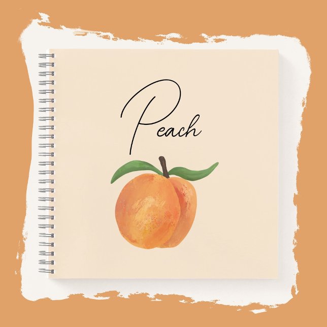 Cute Painted Peach Fruit Illustration  Notizbuch (Von Creator hochgeladen)