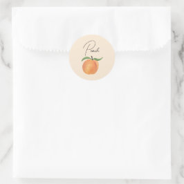 Cute Painted Peach Fruit Illustration  Runder Aufkleber