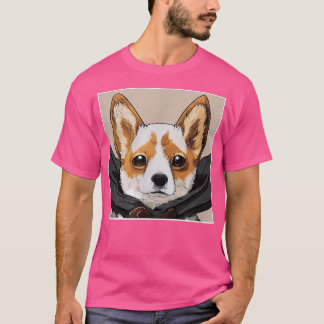 Cute Painted Welsh Corgi In a Cloak Kawaii T-Shirt