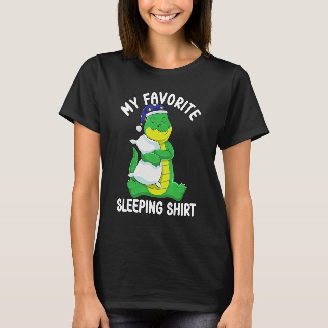 Cute Pajama for Women  Nigh Sleeping Alligator 1 T-Shirt (Vorderseite)