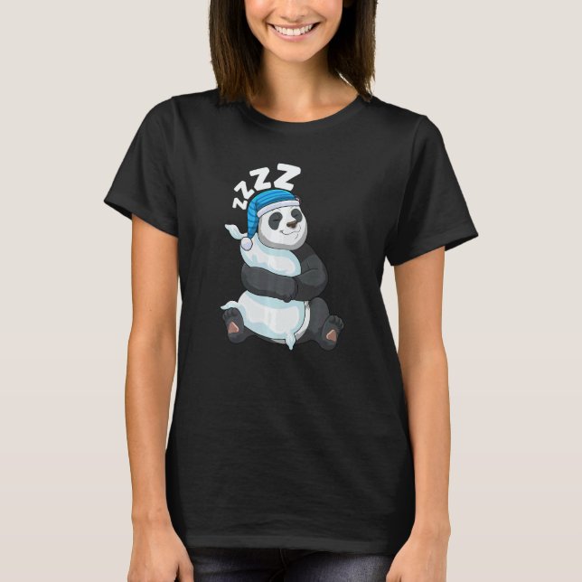 Cute Pajama for Women  Nigh Sleeping Panda  2 T-Shirt (Vorderseite)