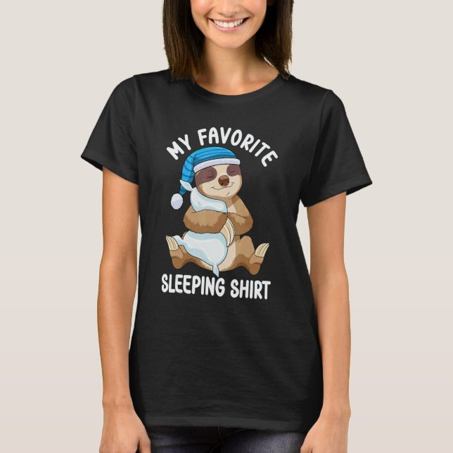 Cute Pajama for Women  Nigh Sleeping Sloth 1 T-Shirt (Vorderseite)