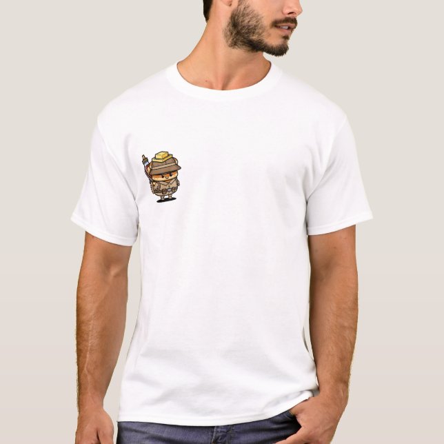 Cute Pancake Explorer Character with Butter Hat T-Shirt (Vorderseite)