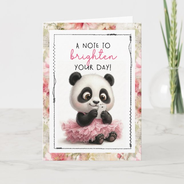 Cute Panda A Note To Brighten Your Day Karte (Vorderseite)
