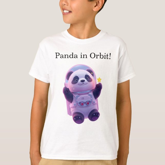 Cute Panda Astronaut Kinder T-Shirt – Lustiges Des (Vorderseite)