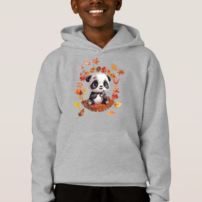 Cute Panda “Ausome Autumn” – Fall Autism Awerness Hoodie (Vorderseite)
