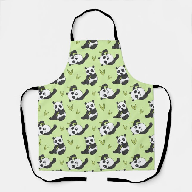 Cute Panda bamboo Animal Pattern Gift Cute Summer Schürze (Vorderseite)