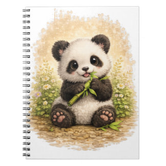 Cute Panda Bamboo Spiral Notebook Kawaii Notizblock