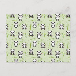 Cute Panda Bear Bamboo Kawaii Animals Pattern Postkarte