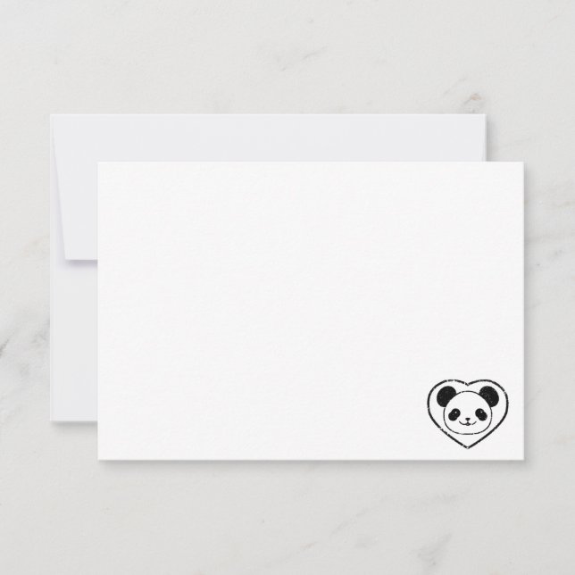 Cute Panda Bear Cartoon Blank Custom Mitteilungskarte (Vorderseite)