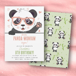 Cute Panda Bear Kawaii Girl Birthday Party Einladung