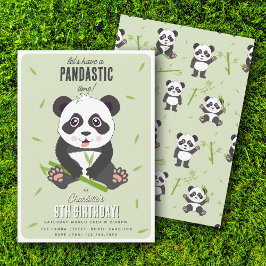 Cute Panda Bear Kawaii Kids Birthday Party Einladung