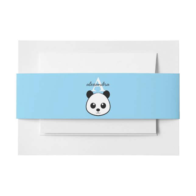 Cute Panda Bear Monogram Belly Band | Custom Baby  (Vorderseite Beispiel)
