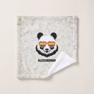 Cute Panda Bear Rainbow LGBTQ Badhandtuch Set