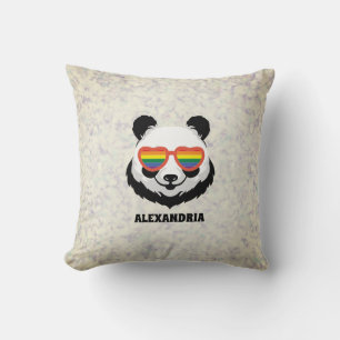 Cute Panda Bear Rainbow LGBTQ Kissen
