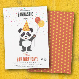 Cute Panda Bear Theme Kawaii Kids Birthday Party Einladung